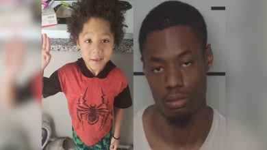 5-year-old boy died while in the care of his 24-year-old father, who brutally beat the boy in front of his sister before pushing him down the stairs; father arrested