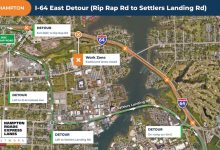 VDOT announces overnight closure of I-64 east in Hampton for overhead sign installation