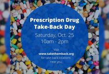 Multiple drop-off sites available for safe disposal of unused medications during Prescription Drug Take-Back Day on October 25